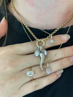 Mid-Century Moonstone & Sterling Silver Charm