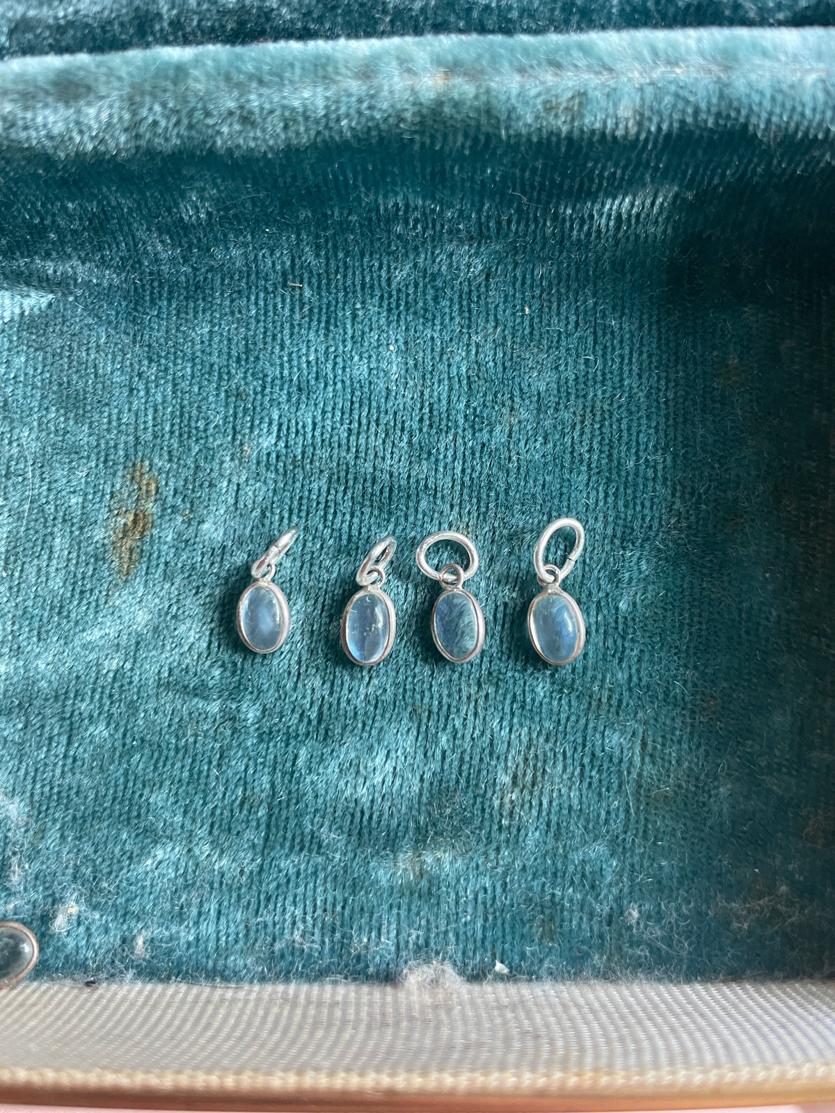 Mid-Century Moonstone & Sterling Silver Charm | Waning Gibbous