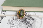 Vintage Stephen Dweck Abalone & Rock Crystal Doublet Ring