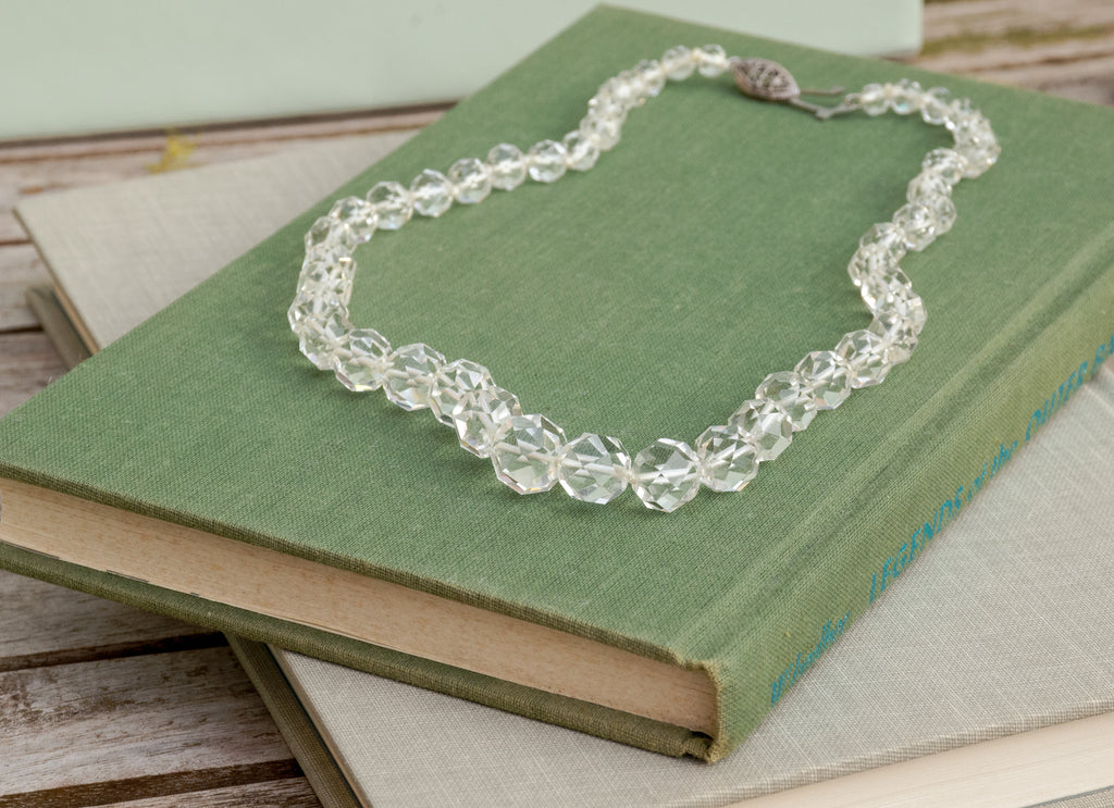Vintage Rock Crystal Graduated Faceted Beaded Necklace
