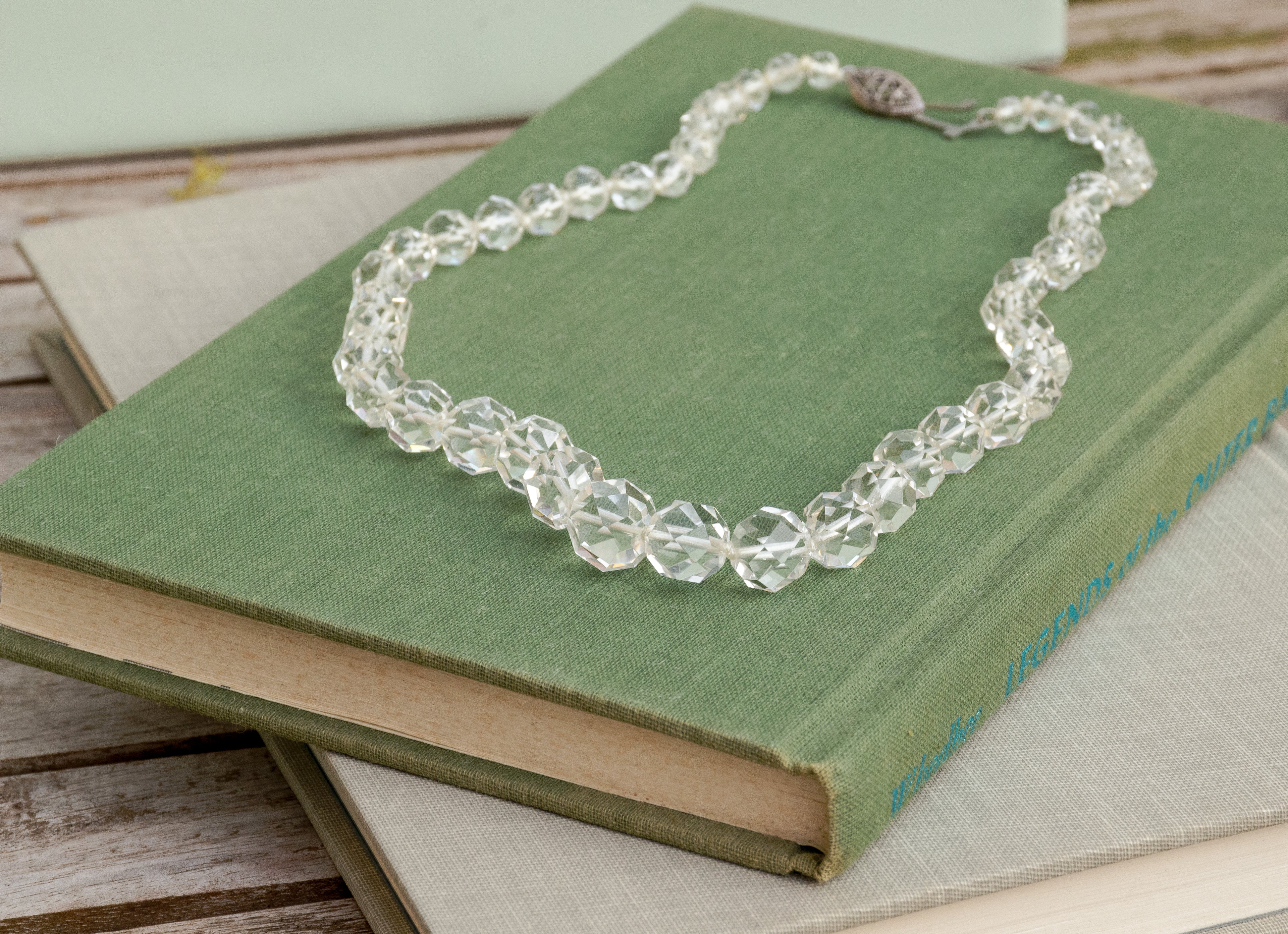 Vintage Rock Crystal Graduated Faceted Beaded Necklace