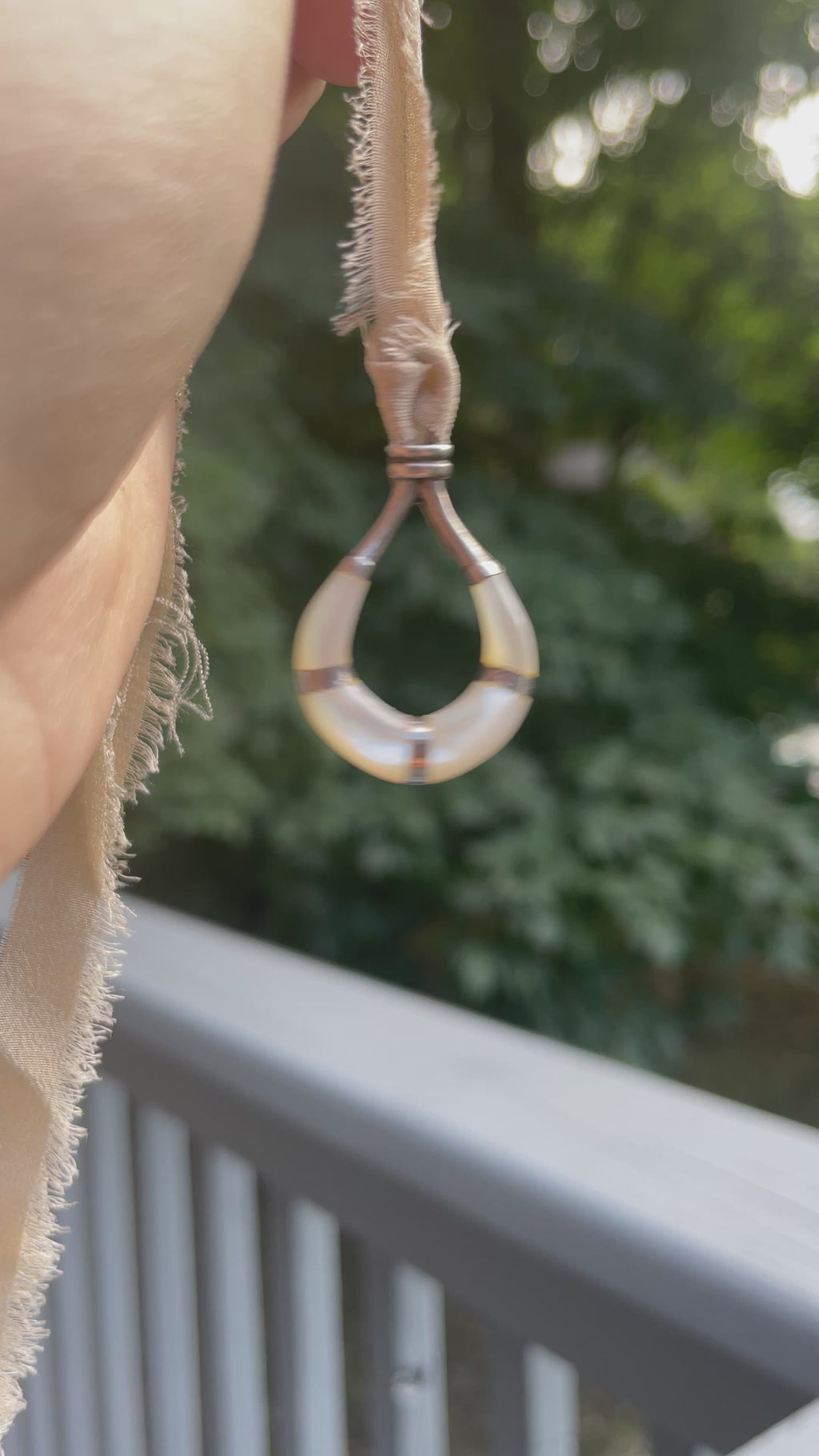 Vintage Mother of Pearl Inlay Knot Pendant