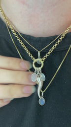 Mid-Century Moonstone & Sterling Silver Charm