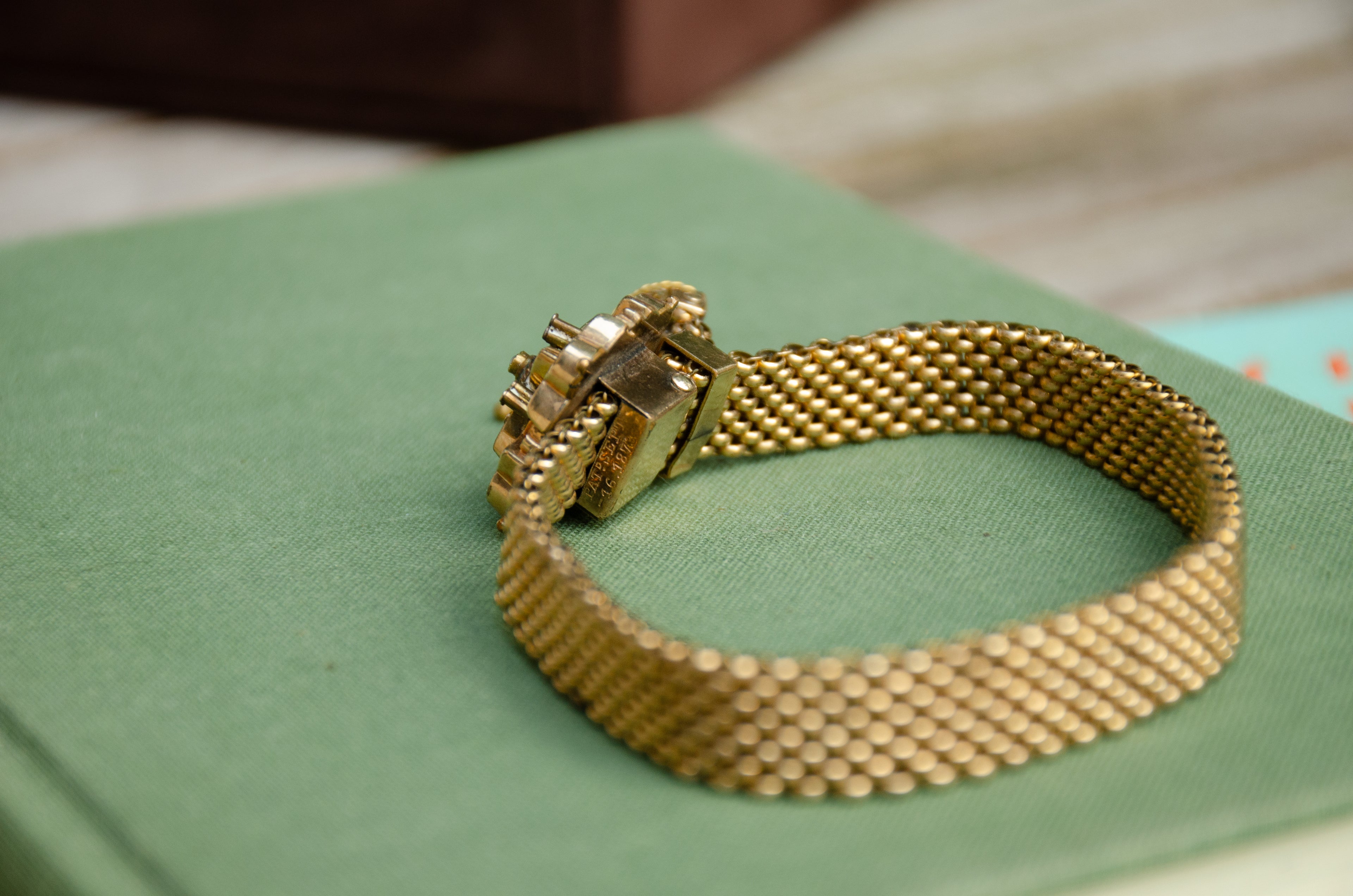 Victorian Seed Pearl & Mesh Slide Bracelet