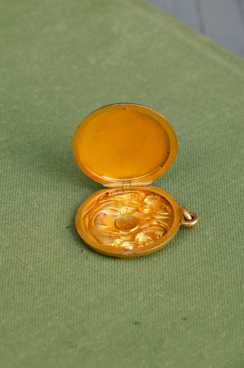 Art Nouveau Iris Repoussé Locket