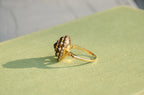 Victorian Bohemian Rose Cut Garnet Cluster Ring