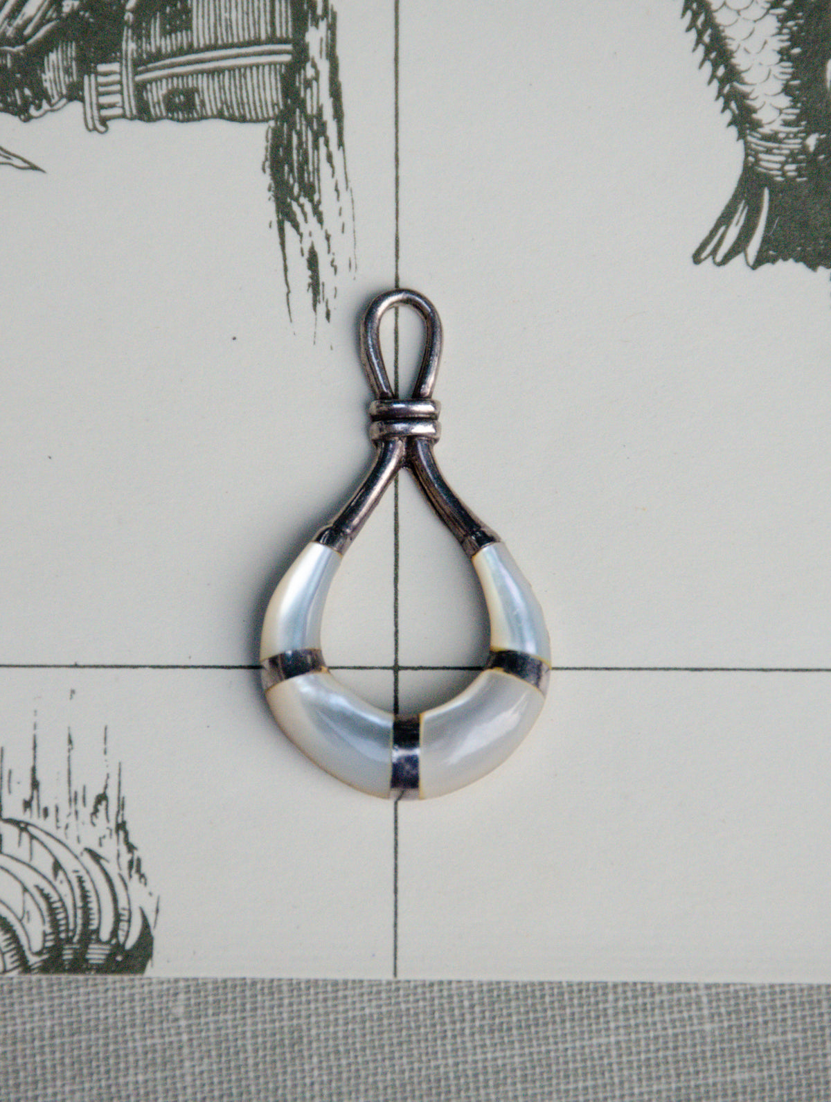 Vintage Mother of Pearl Inlay Knot Pendant