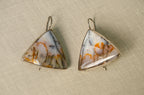 Vintage Trilateral Dendritic Agate Drop Earrings