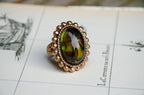 Vintage Stephen Dweck Abalone & Rock Crystal Doublet Ring