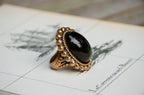 Vintage Stephen Dweck Abalone & Rock Crystal Doublet Ring