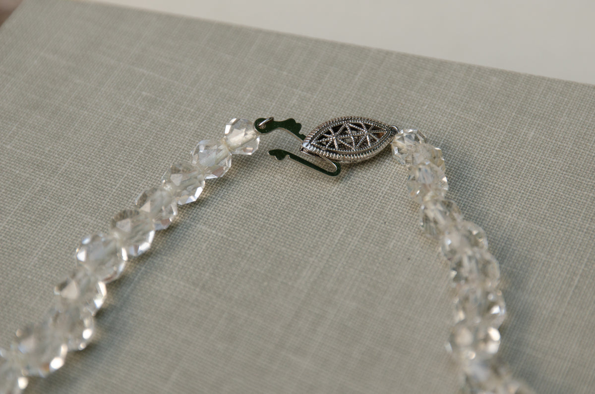 Vintage Rock Crystal Graduated Faceted Beaded Necklace