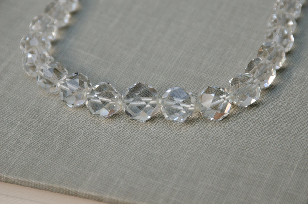 Vintage Rock Crystal Graduated Faceted Beaded Necklace