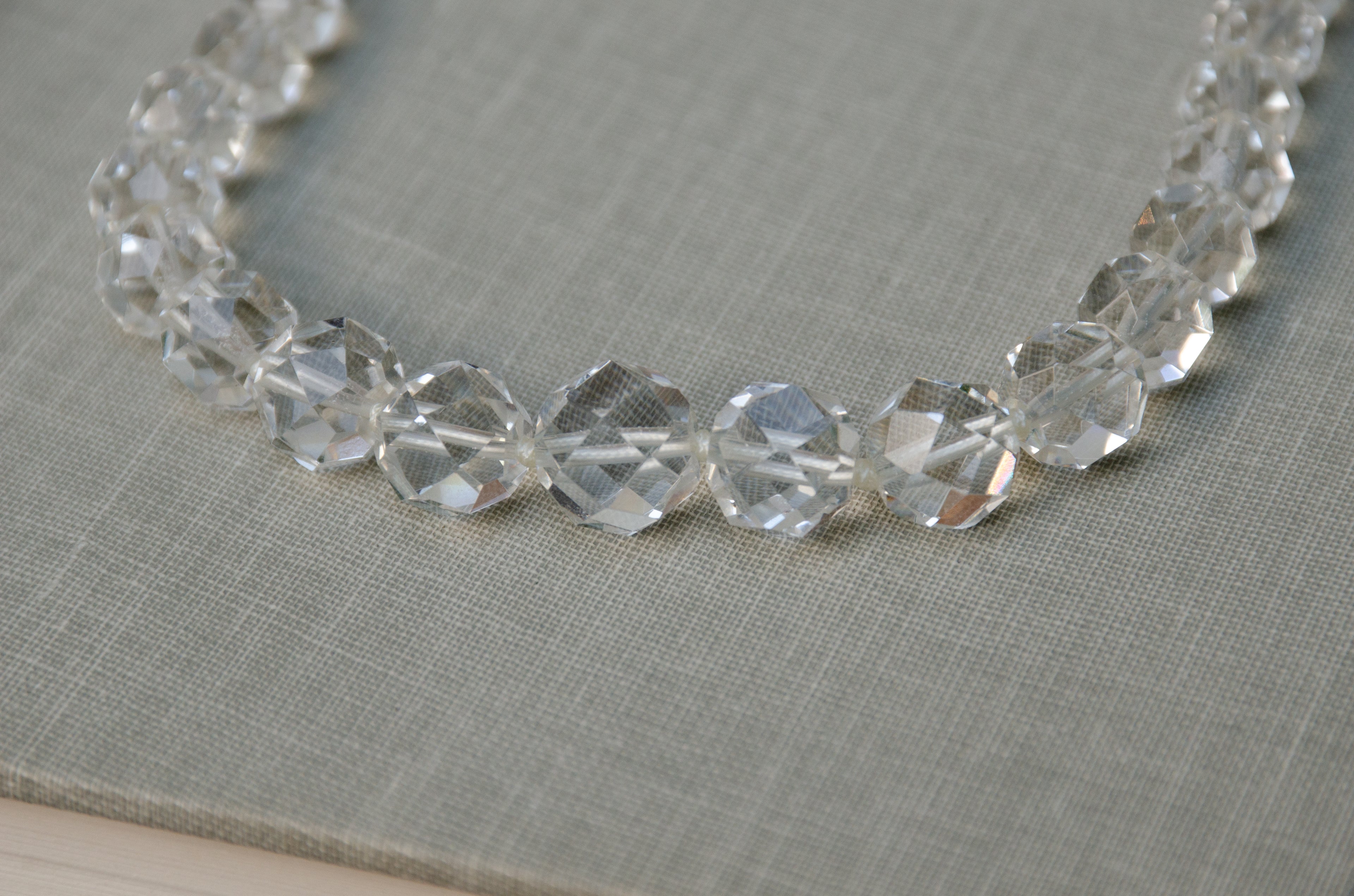 Vintage Rock Crystal Graduated Faceted Beaded Necklace