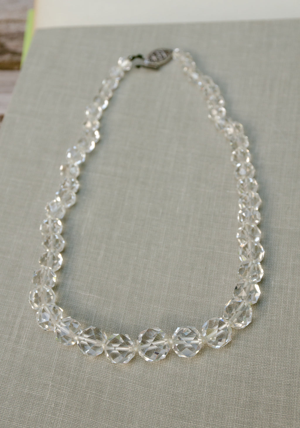 Vintage Rock Crystal Graduated Faceted Beaded Necklace