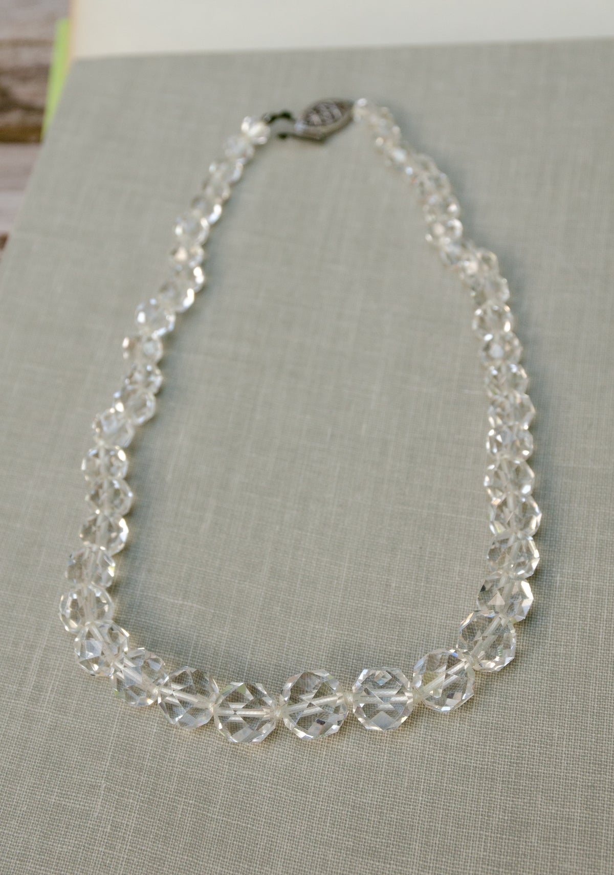 Vintage Rock Crystal Graduated Faceted Beaded Necklace