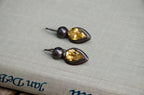 Vintage Pear Cut Citrine Drop Earrings
