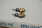 Vintage Pear Cut Citrine Drop Earrings