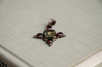 Vintage Citrine and Garnet Gothic Cross Pendant