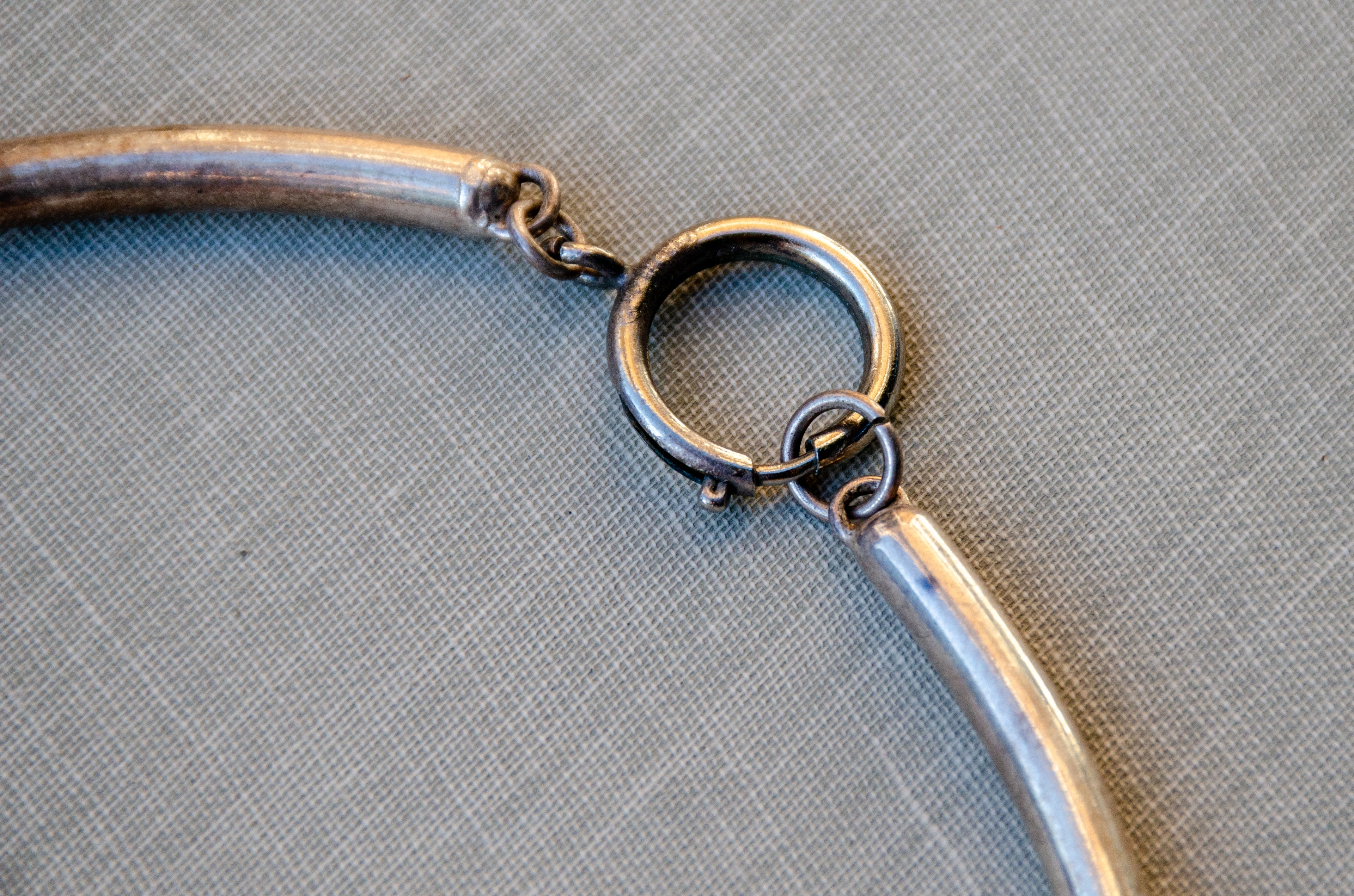 Signed Vintage Lover's Knot Sterling Silver Torque Choker