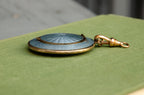 Art Deco Austrian Silver & Blue Guilloché Enamel Compact Pendant