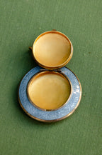 Art Deco Austrian Silver & Blue Guilloché Enamel Compact Pendant
