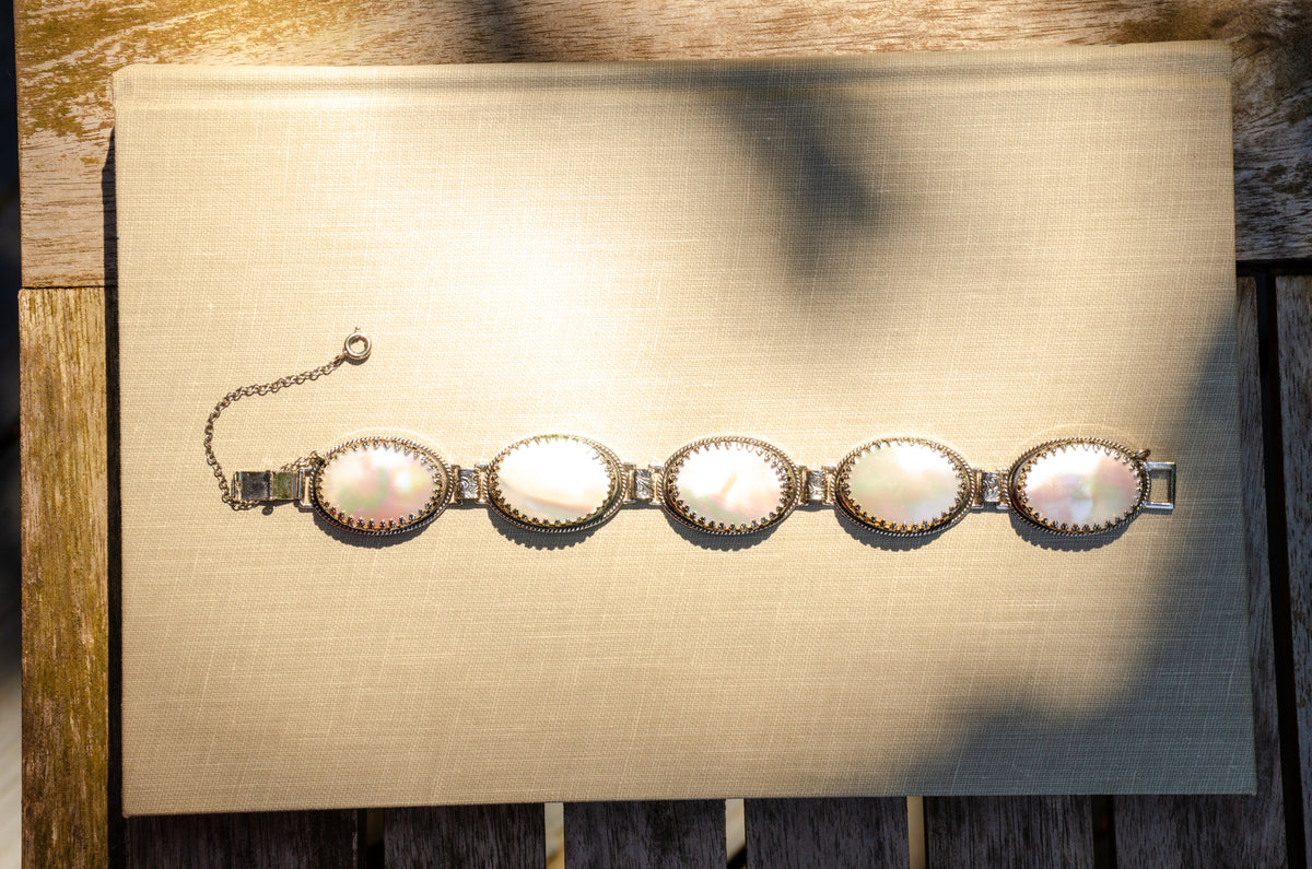 Vintage Whiting and Davis Mother of Pearl Bracelet
