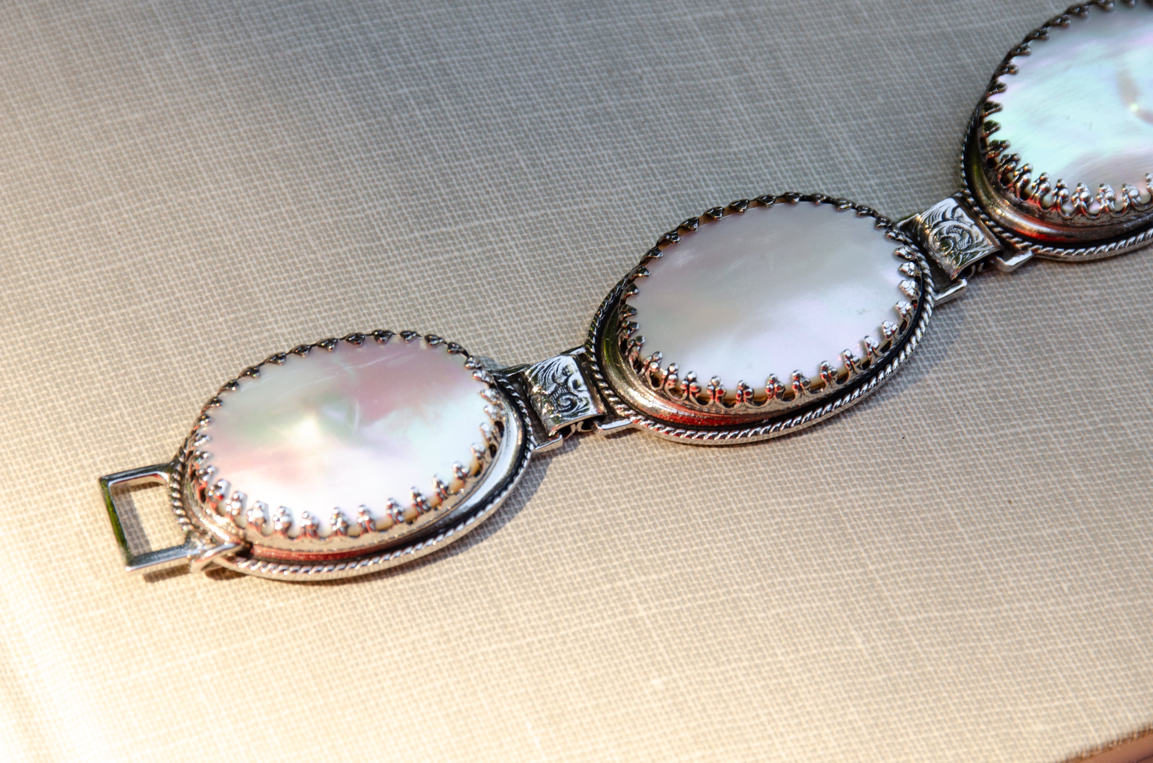 Vintage Whiting and Davis Mother of Pearl Bracelet