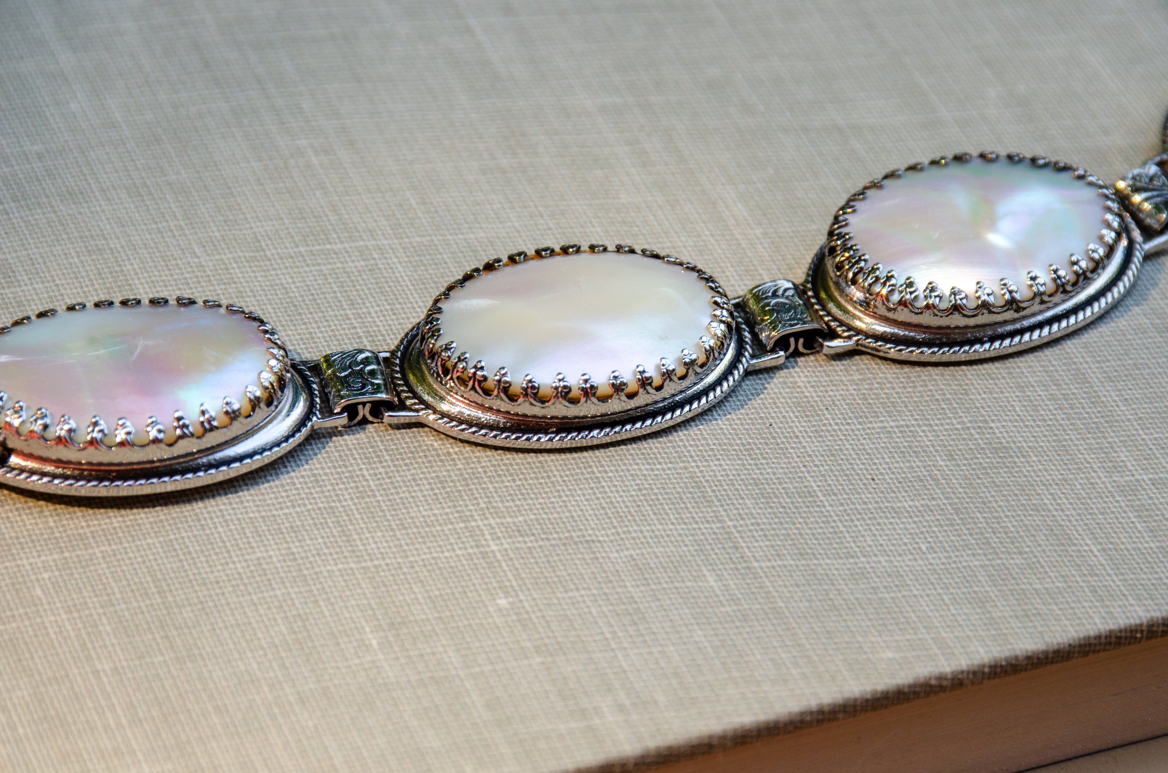 Vintage Whiting and Davis Mother of Pearl Bracelet