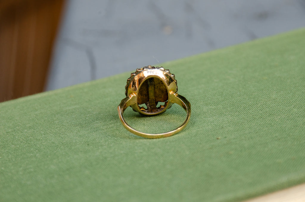 Victorian Bohemian Rose Cut Garnet Cluster Ring